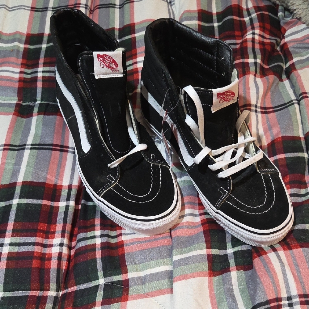 Vans Black and White High-Top Sneakers
